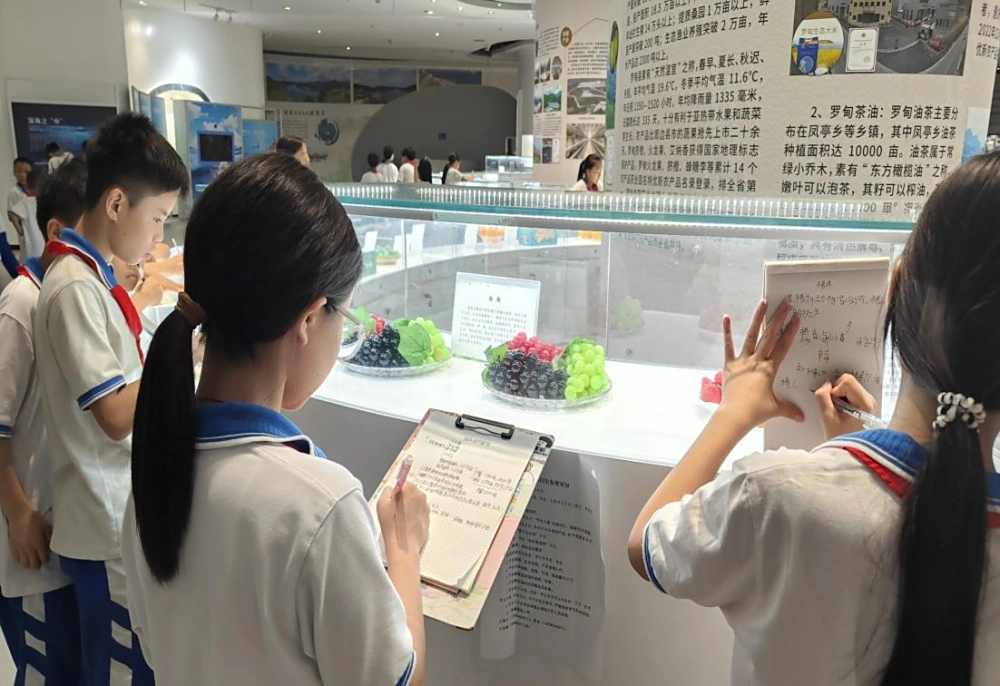 学生参观罗甸县特色农产品